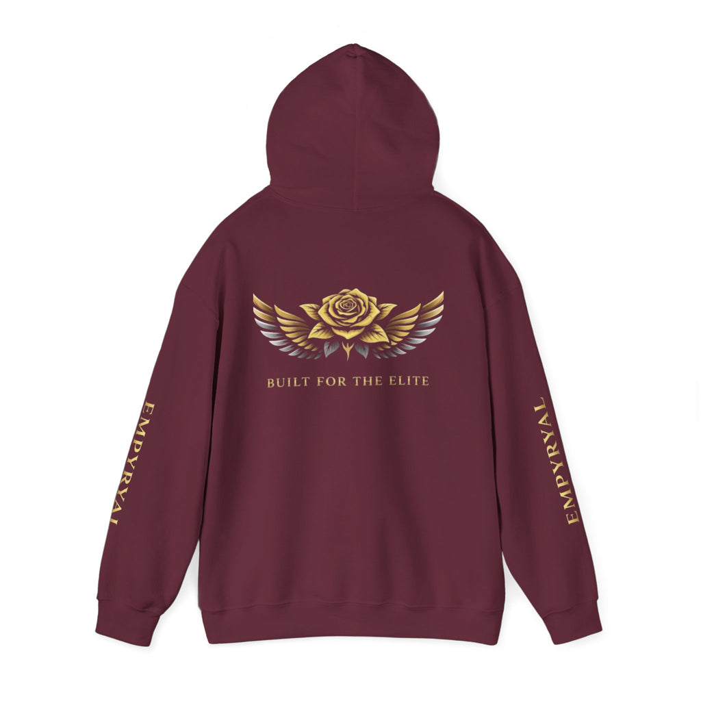 Hoodie — "Imperial" Gold Rose Wings Pullover