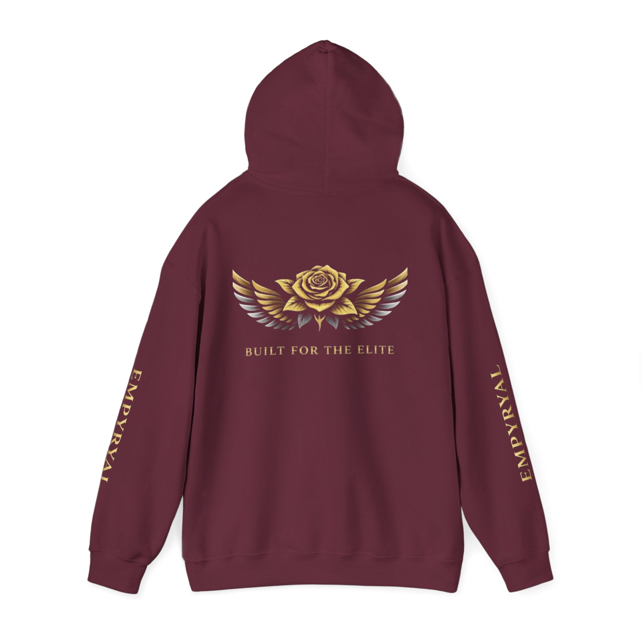 Hoodie — "Imperial" Gold Rose Wings Pullover