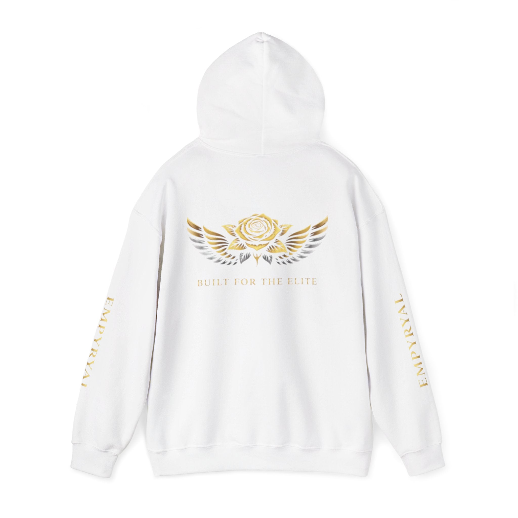 Hoodie — "Imperial" Gold Rose Wings Pullover