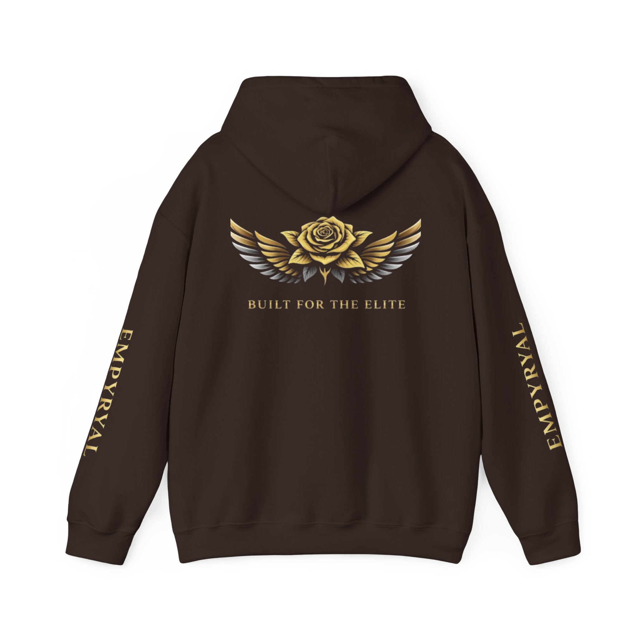 Hoodie — "Imperial" Gold Rose Wings Pullover
