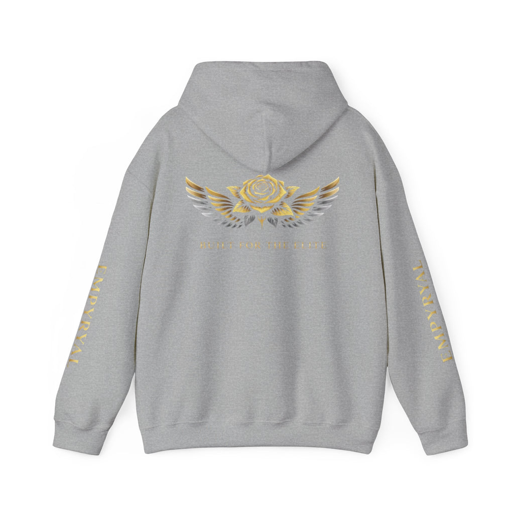 Hoodie — "Imperial" Gold Rose Wings Pullover