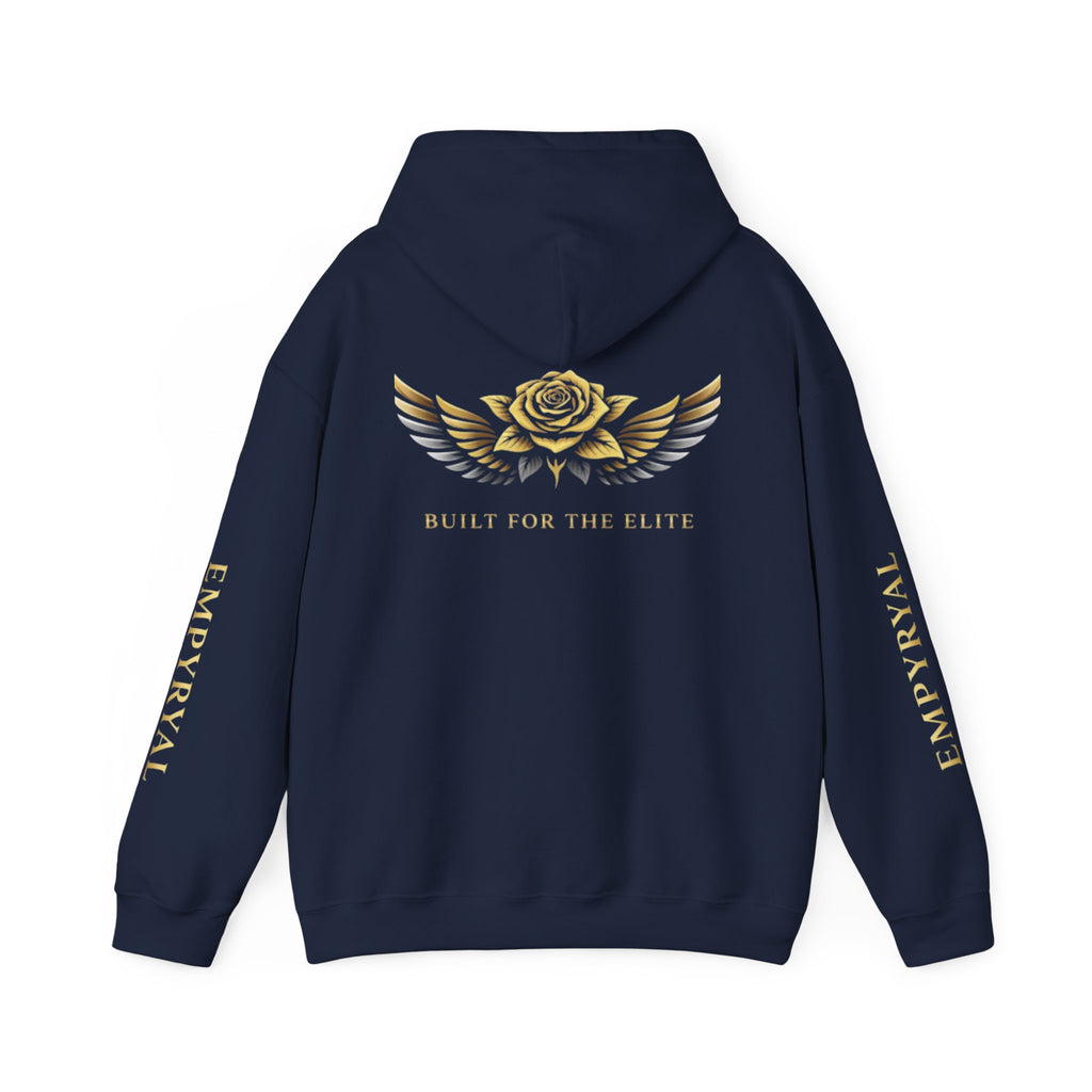 Hoodie — "Imperial" Gold Rose Wings Pullover