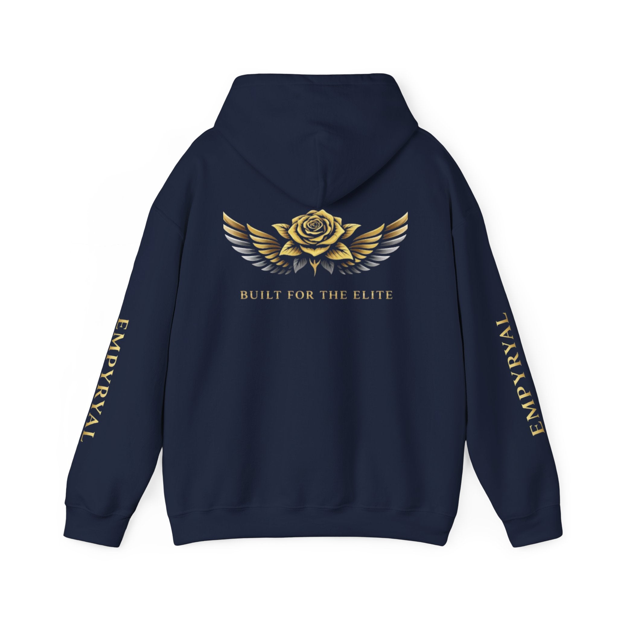 Hoodie — "Imperial" Gold Rose Wings Pullover