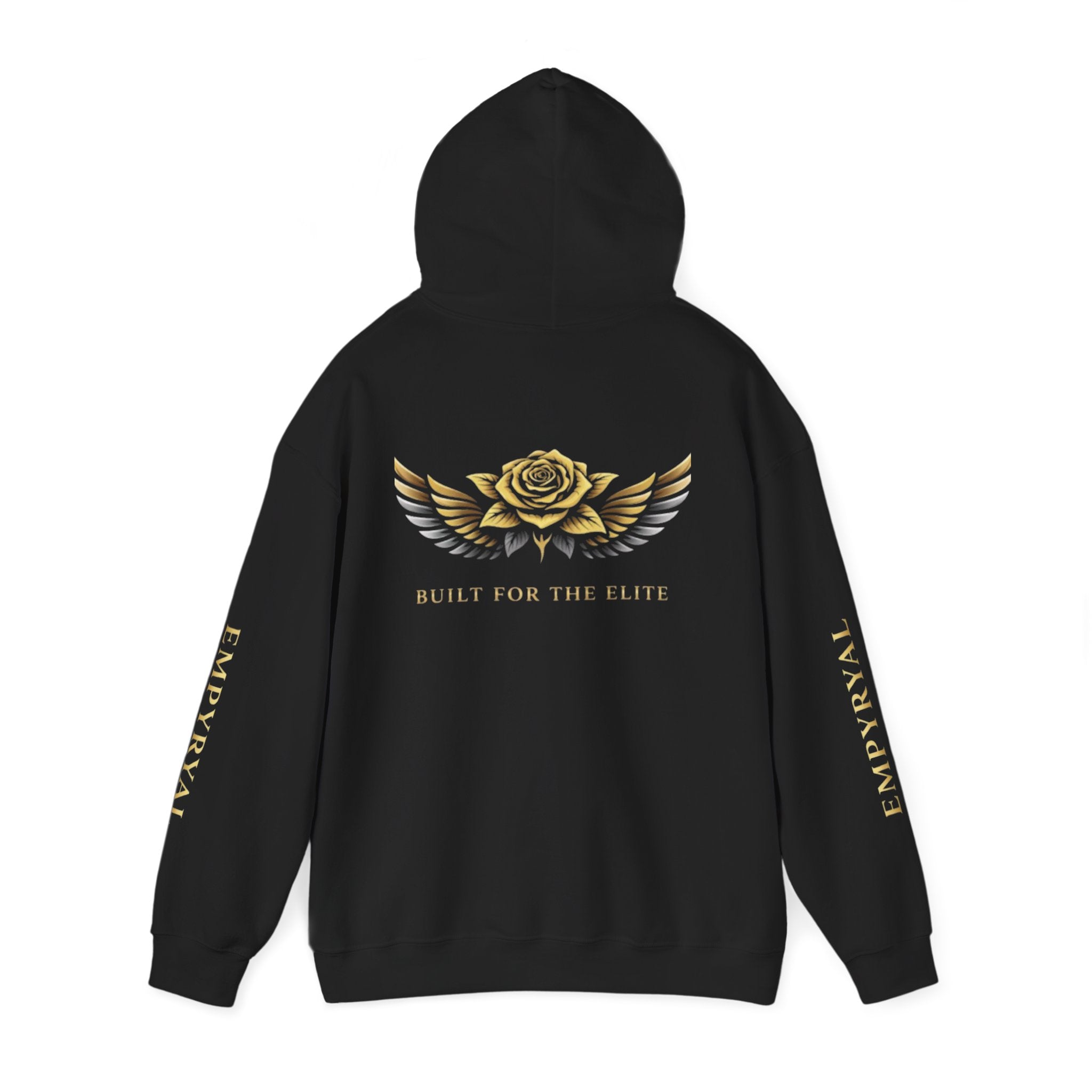 Hoodie — "Imperial" Gold Rose Wings Pullover