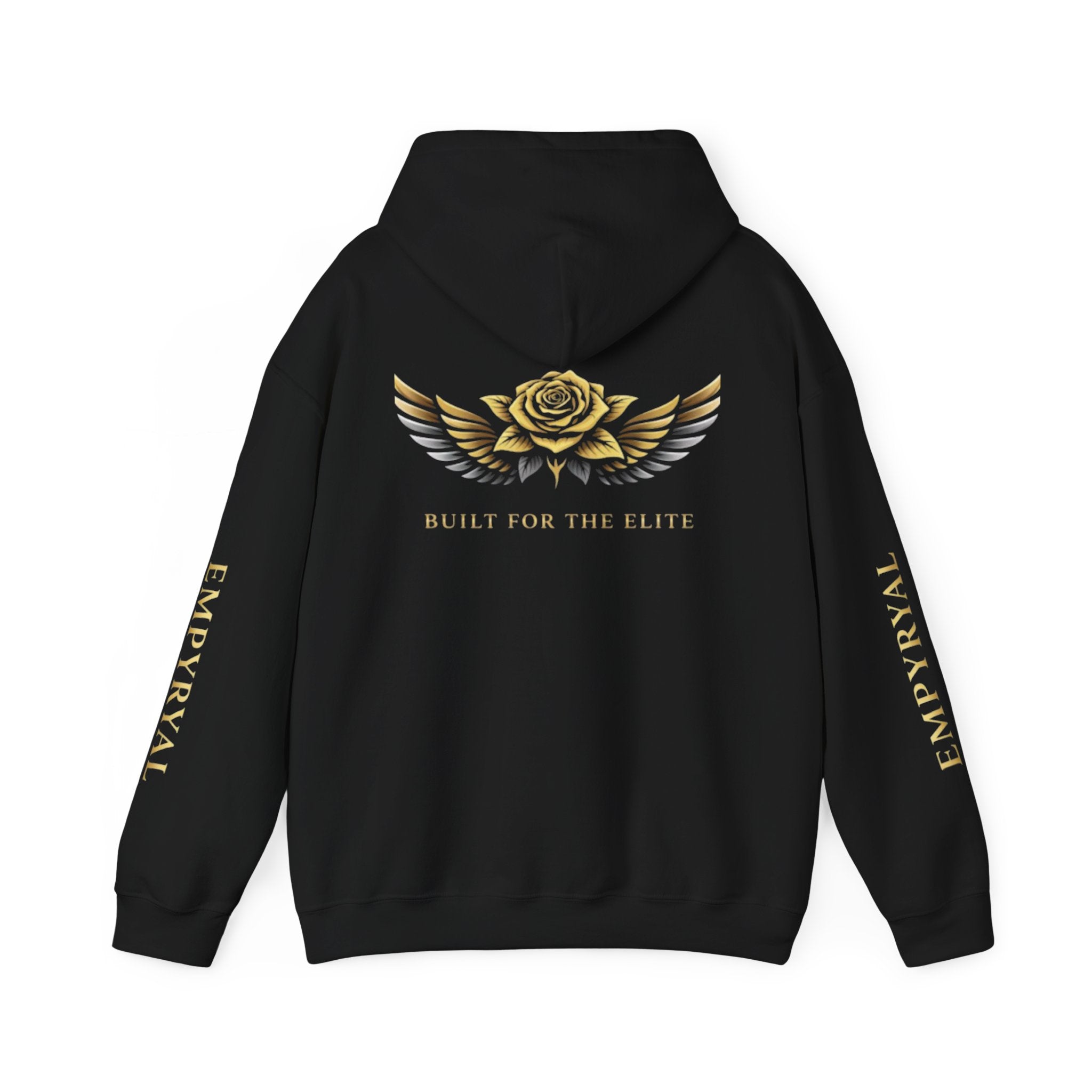 Hoodie — "Imperial" Gold Rose Wings Pullover