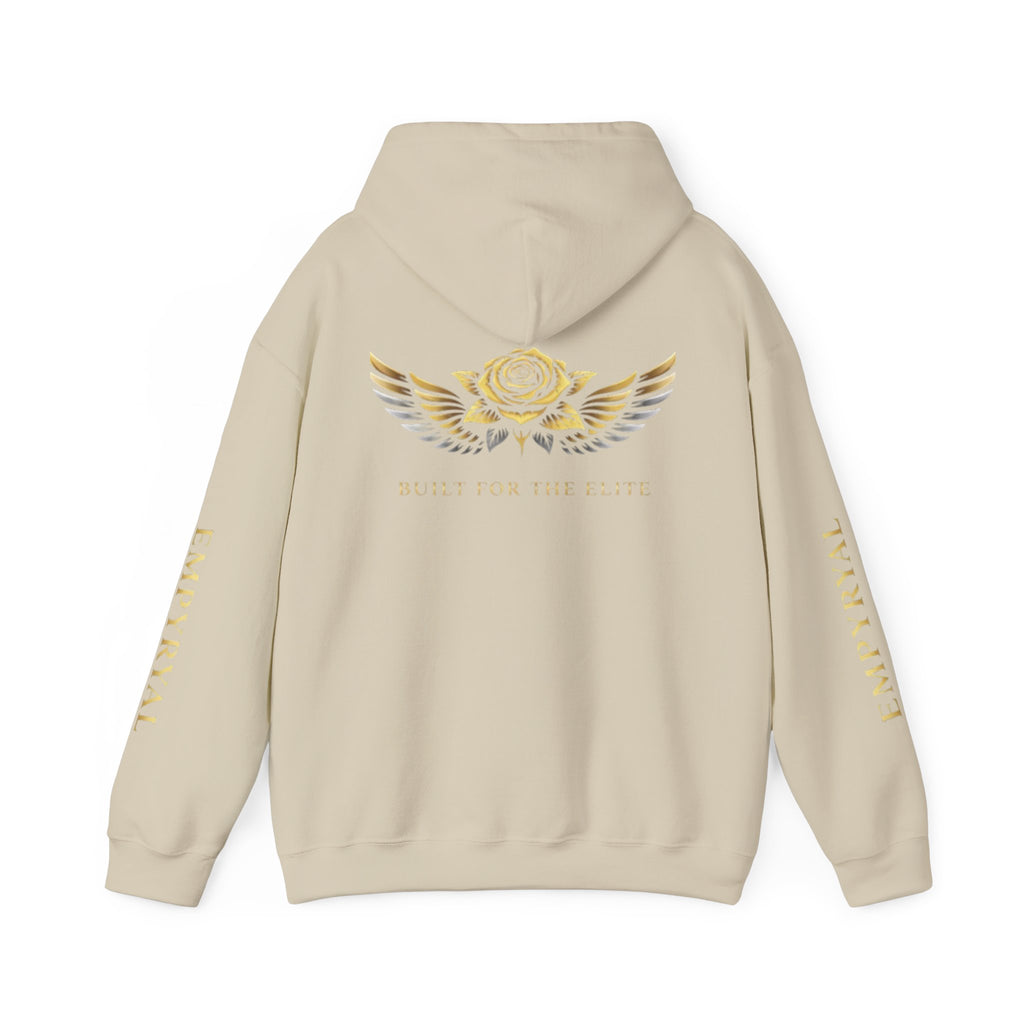 Hoodie — "Imperial" Gold Rose Wings Pullover