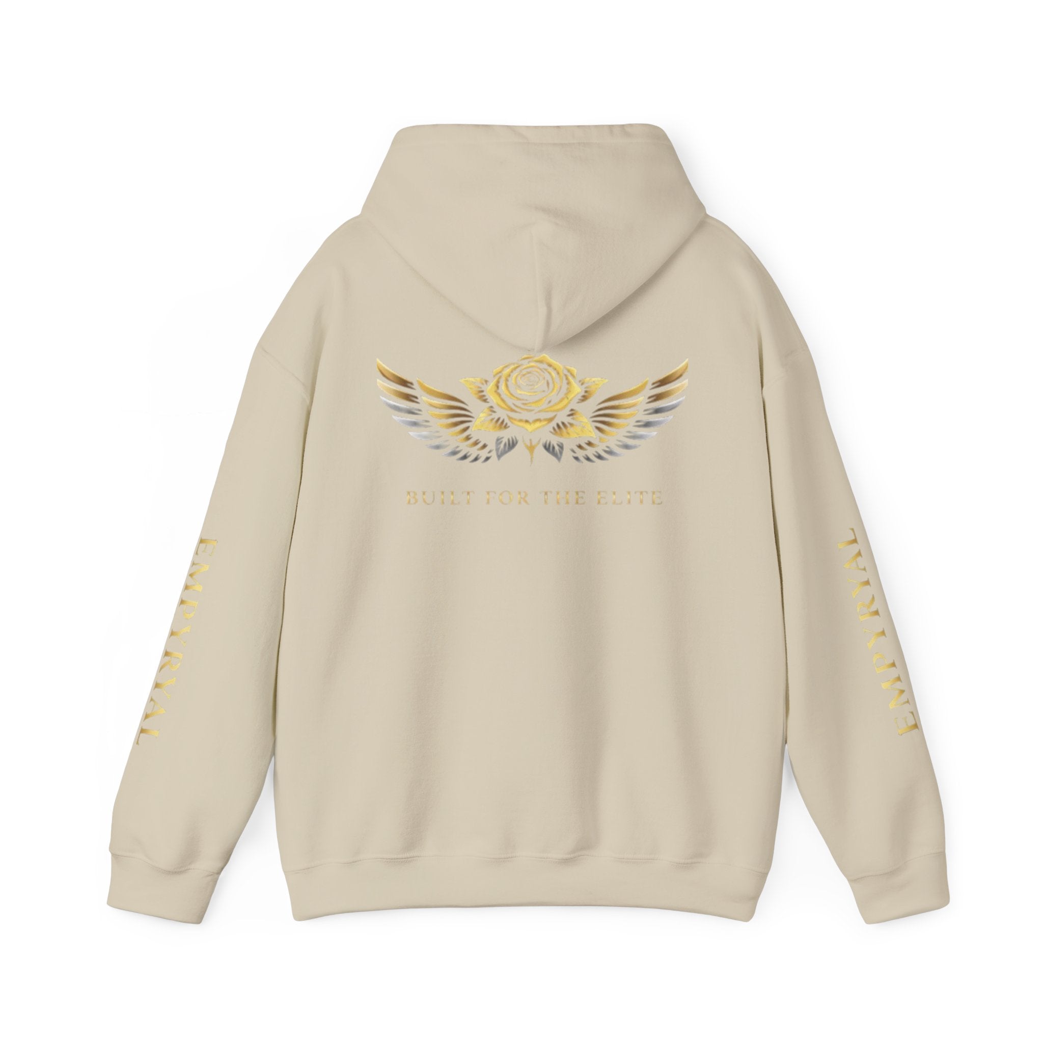 Hoodie — "Imperial" Gold Rose Wings Pullover