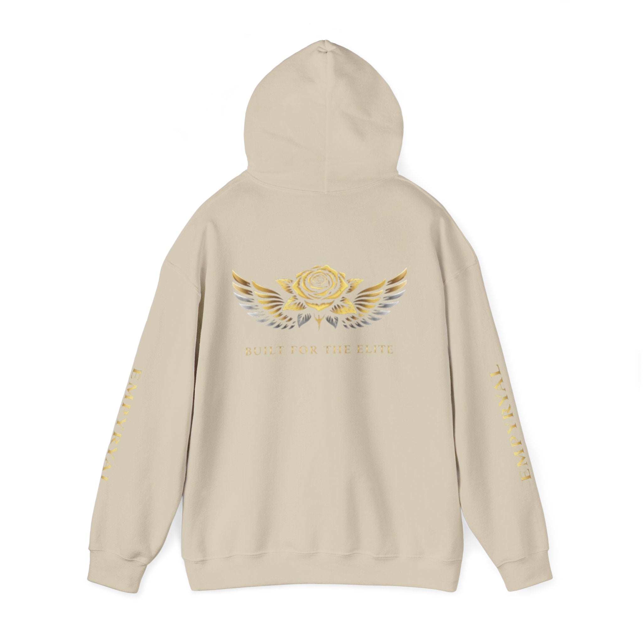 Hoodie — "Imperial" Gold Rose Wings Pullover