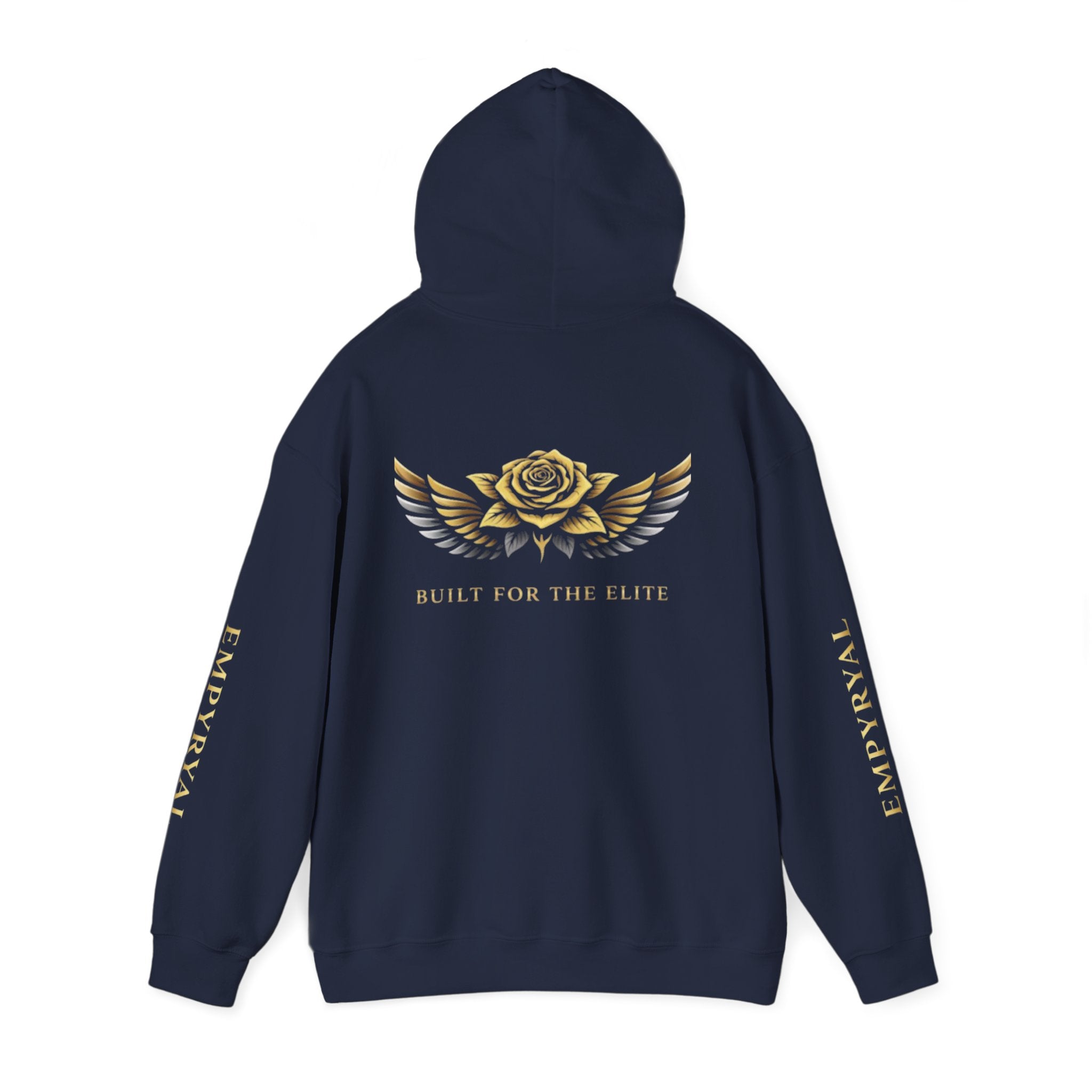 Hoodie — "Imperial" Gold Rose Wings Pullover