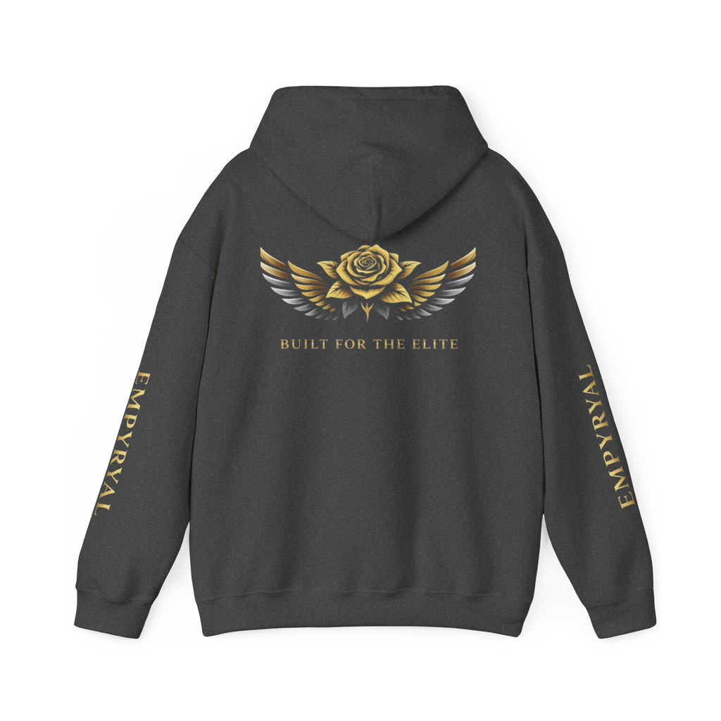 Hoodie — "Imperial" Gold Rose Wings Pullover