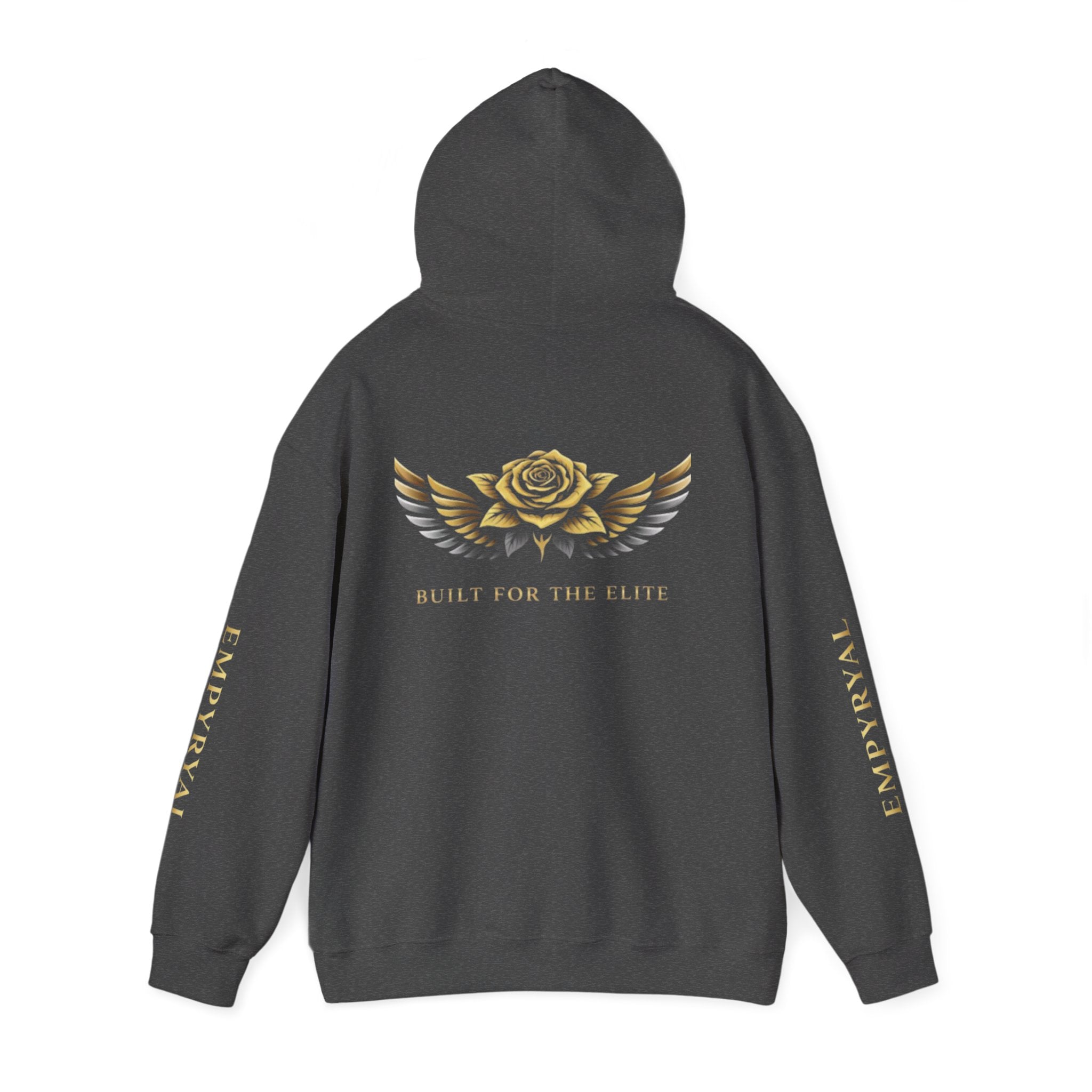 Hoodie — "Imperial" Gold Rose Wings Pullover