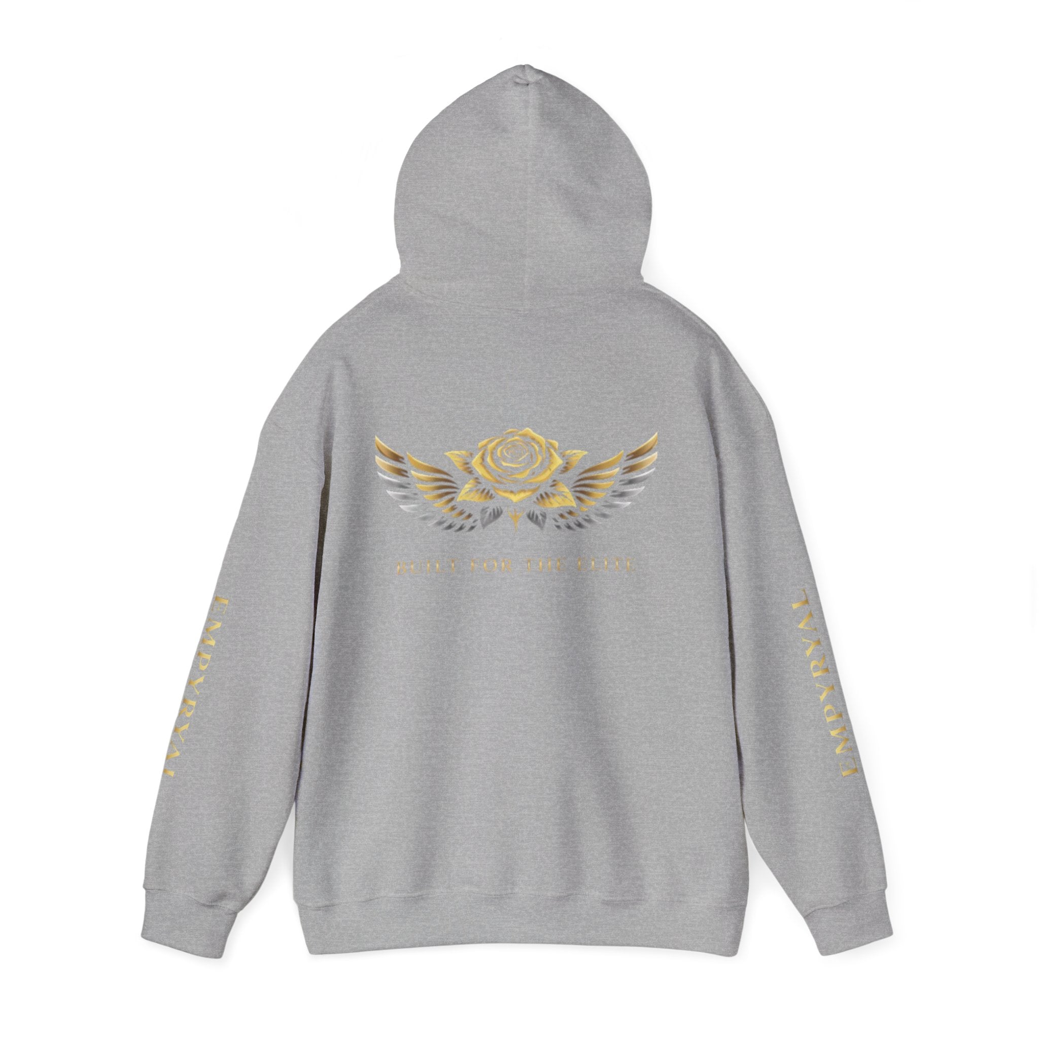 Hoodie — "Imperial" Gold Rose Wings Pullover